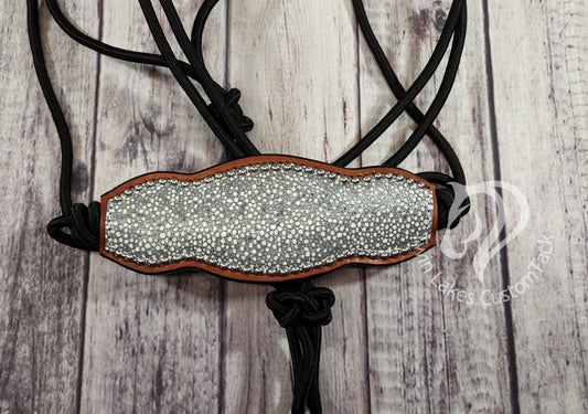 Rope Halter- Grey Bubble on Scallop Shape